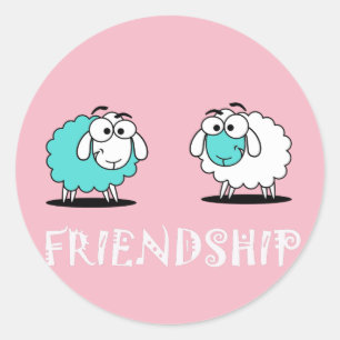 Funge Hippe Twee Schapen Vriendschap Sticker