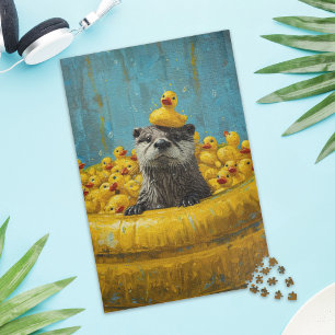 Funge Otter Rubber Eend Zwembad Legpuzzel