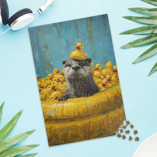 Funge Otter Rubber Eend Zwembad Legpuzzel