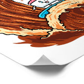 Funge Sushi Surfer Ridder Sojasaus Wave Kunst  Poster (Hoek)