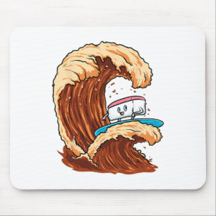 Funge Sushi Surfer Rijdt Sojasaus Wave Art  Muismat