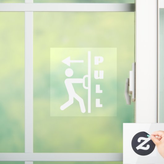 Funge trek stokmannetje glazen deur raam sticker b (Huis)