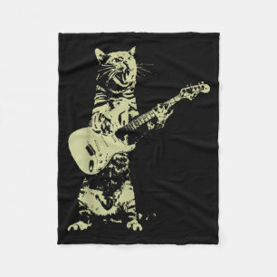 Fungele kat gitaar Rock and Roll Fleece Deken