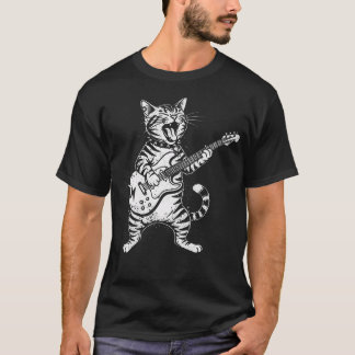 Fungele kat gitaar speelt muziek t-shirt