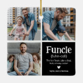 Fungerend 3Photo Collage Definition Cute Kerstmis Keramisch Ornament (Achterkant)