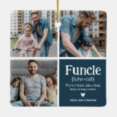 Fungerend 3Photo Collage Definition Cute Kerstmis Keramisch Ornament (Achterkant)