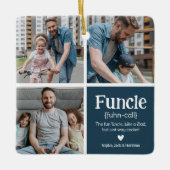 Fungerend 3Photo Collage Definition Cute Kerstmis Keramisch Ornament (Voorkant)