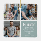 Fungerend 3Photo Collage Definition Cute Kerstmis Keramisch Ornament (Achterkant)