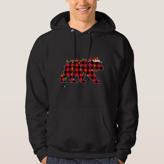 Fungerend Beer kerstboom Rood geplaveid graasdiere Hoodie (Voorkant)