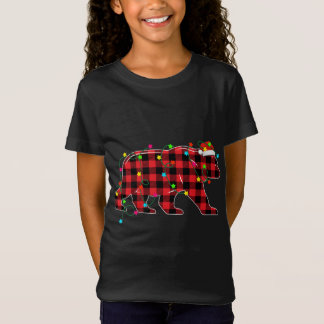 Fungerend Beer kerstboom Rood geplaveid graasdiere T-shirt