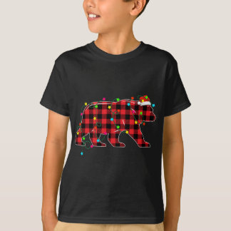 Fungerend Beer kerstboom Rood geplaveid graasdiere T-shirt