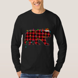 Fungerend Beer kerstboom Rood geplaveid graasdiere T-shirt