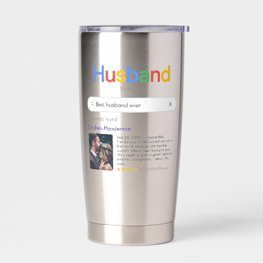 Fungerend beste man ooit zoekresultaten met foto geïsoleerde drinkbeker (Links)