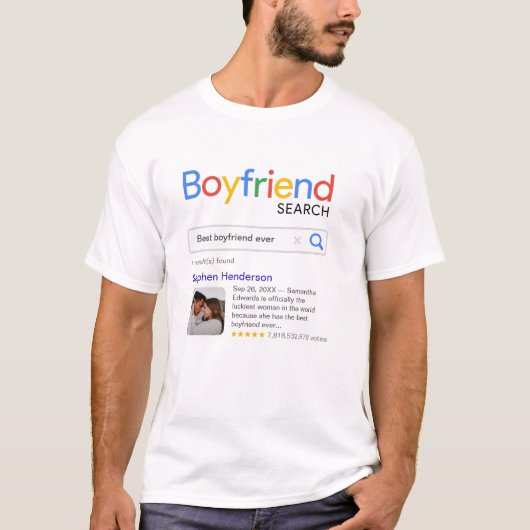 Fungerend beste vriend ooit zoekresultaat met foto t-shirt (Voorkant)