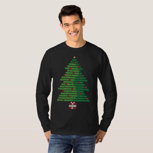 Fungerend Binary KerstTree Computer Programmers a T-shirt (Voorkant volledig)