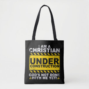 Fungerend Christelijk in de bouw Gift katholieke M Tote Bag
