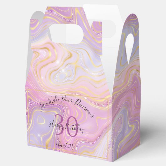 Fungerend elke leeftijd roze goudgiergeode bedankdoosjes (Geopend)
