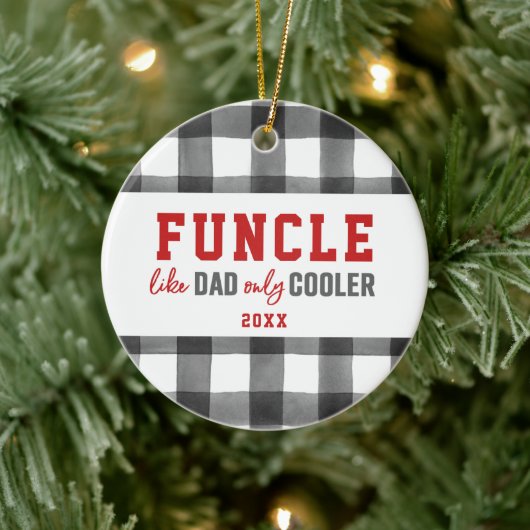 Fungerend gepersonaliseerd Funny oom Gecontroleerd Keramisch Ornament (Boom)