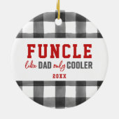 Fungerend gepersonaliseerd Funny oom Gecontroleerd Keramisch Ornament (Achterkant)