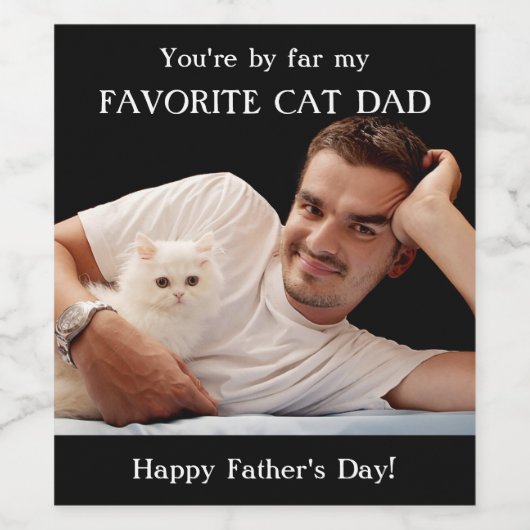 Fungerend je fotokat papa Vaderdag Wijnlabel Wijn Etiket (Enkel label)
