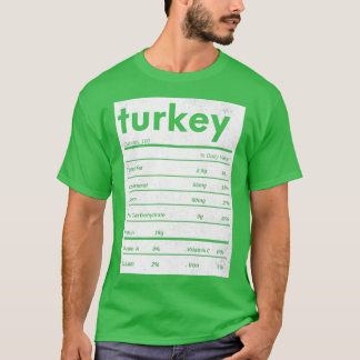 Fungerend kalkoen Thanksgiving voedingsfeiten T-shirt