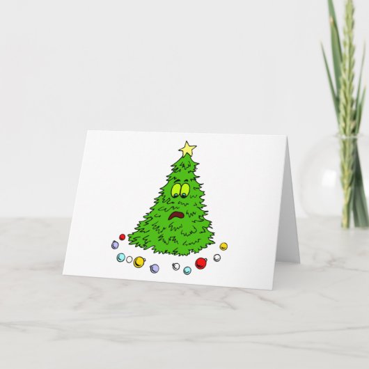 Fungerend kerstboom - Kerstfeestdag - Humor Humour Feestdagen Kaart (Voorkant)