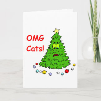 Fungerend kerstboom OMG Cats Kittens Feline Xmas Feestdagen Kaart