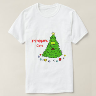 Fungerend kerstboom Slechte katten T-shirt