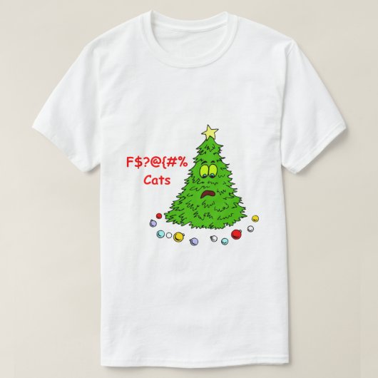 Fungerend kerstboom Slechte katten T-shirt (Design voorkant)