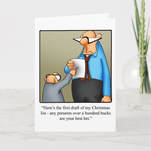 Fungerend kerstfeest "First Kerstlist Draft"-kaart Feestdagen Kaart (Voorkant)