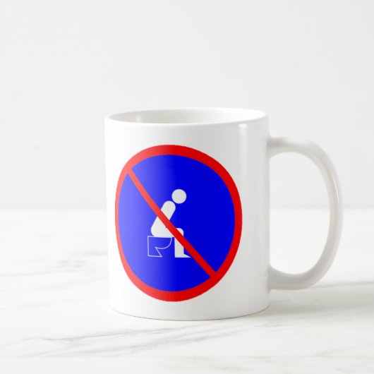 Fungerend Neen Zitting van de Tilet Sign Cup Koffiemok (Rechts)