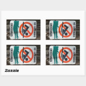 Fungerend NO SWIMMING Warning Sign Rechthoekige Sticker (Vel)