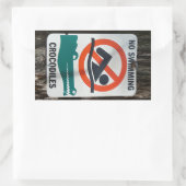 Fungerend NO SWIMMING Warning Sign Rechthoekige Sticker (Tas)