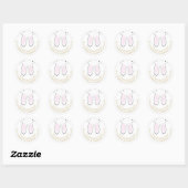 Fungerend ondersteboven Paspoortadres wit goud Ronde Sticker (Vel)