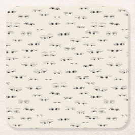 Fungerend ooginkttekening fijn kunstpatroon kartonnen onderzetters