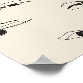 Fungerend ooginkttekening fijn kunstpatroon poster (Hoek)