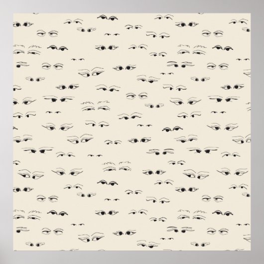 Fungerend ooginkttekening fijn kunstpatroon poster (Voorkant)