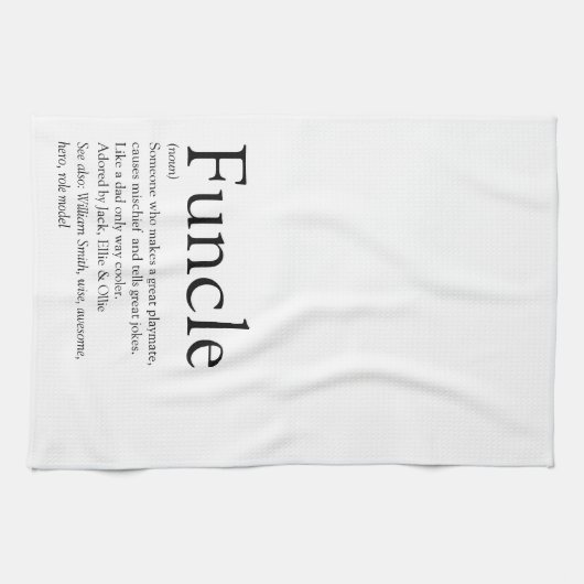 Fungerend, oom Definition Black en White Theedoek (Horizontaal)