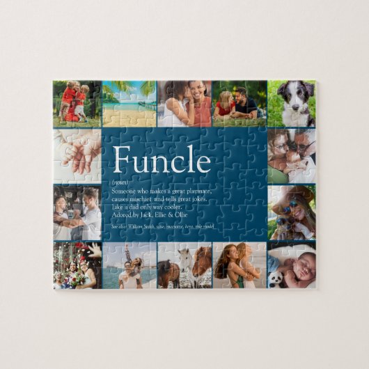 Fungerend oom Definition Foto Collage Blue Legpuzzel (Horizontaal)