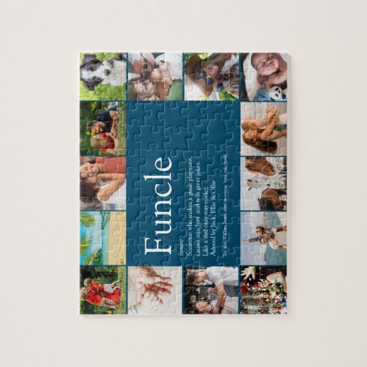 Fungerend oom Definition Foto Collage Blue Legpuzzel (Verticaal)