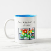 Fungerend overleg tussen baas en mok van koffie (Links)