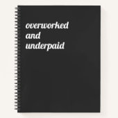 Fungerend overzicht van overwerkte en onderbetaald notitieboek (Voorkant)