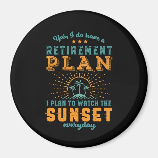 Fungerend pensioenplan zomervakantie magneet (Voorkant)