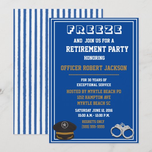 Fungerend politieel wetshandhavingsbevel kaart (Voorkant / Achterkant)