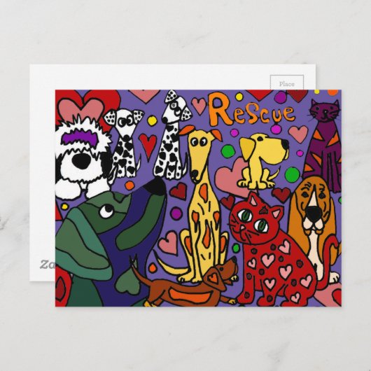 Fungerend reddingsvee Abstracte kunst Briefkaart (Voorkant / Achterkant)