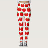 Fungerend rood tomatenpatroon, aangepaste leggings (Voorkant)