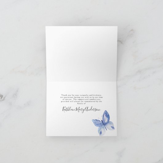 Fungerend sympathie Marble Bedankkaart (Binnen)