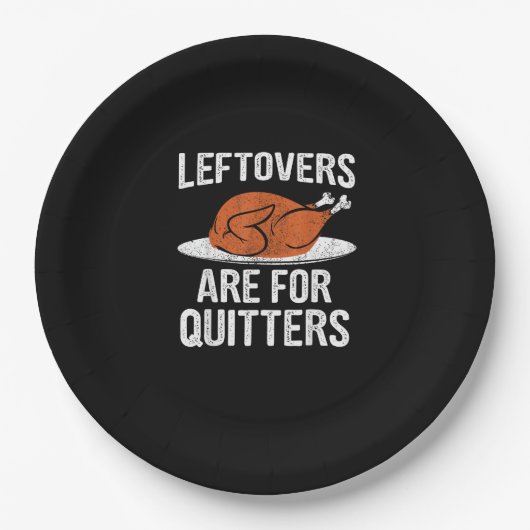 Fungerend Thanksgiving in Turkije Leftovers zijn v Papieren Bordje (Voorkant)