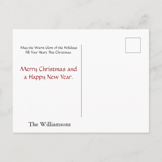 Fungerend Uw familie als kerstpersonages Foto Feestdagenkaart (Achterkant)