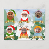 Fungerend Uw familie als kerstpersonages Foto Feestdagenkaart (Voorkant)